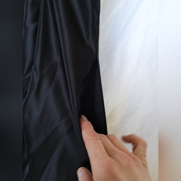 NWT BILL LEVKOFF Satin Strapless Pocketed Empire Waist Evening Dress SZ 6 Black - Picture 5 of 13